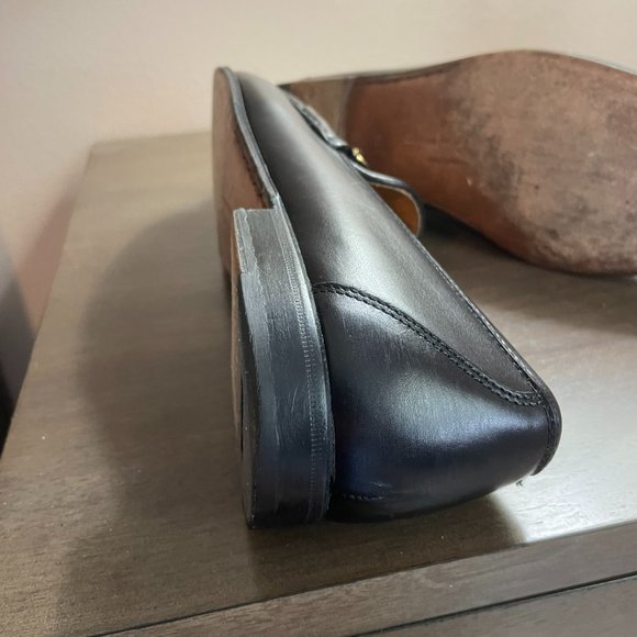 Pre-own Salvatore Ferragamo Black Leather Penny Loafers. Size 9EE. main image 4